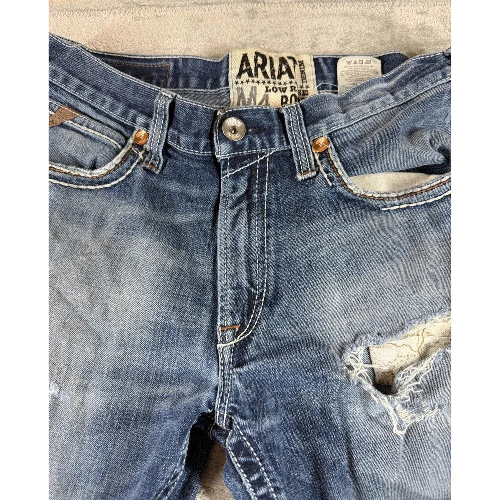 Ariat M4 Low Rise Boot Cut Jeans Mens 33x32 Medium Wash Denim Western Casual